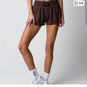TALENTLESS Brown Elastic-Waist Athletic Lounge Shorts